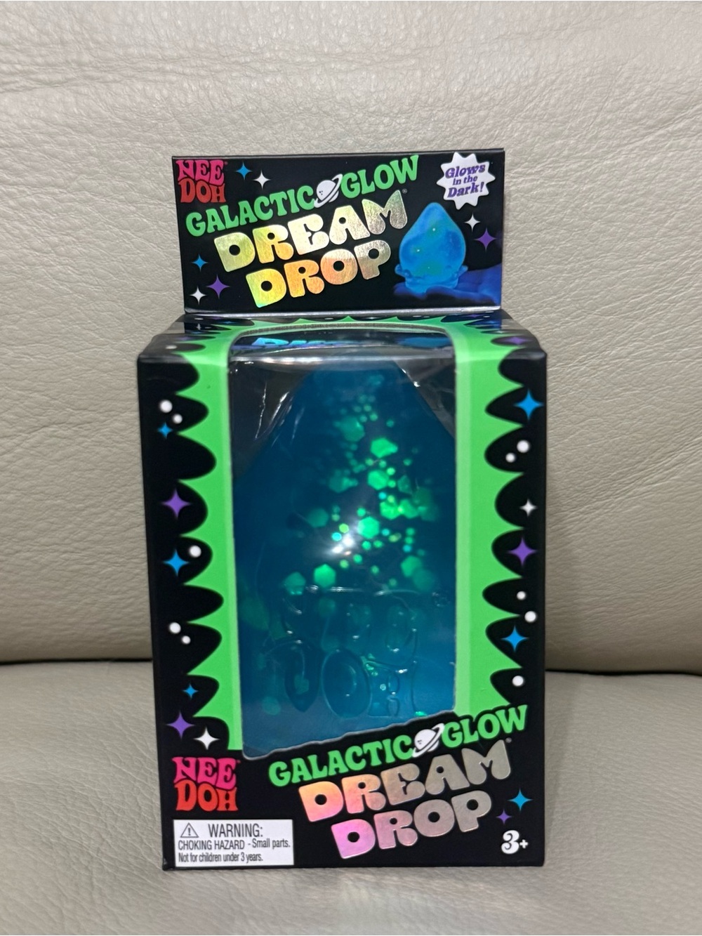 Needoh Galactic Glow Dream Drop Blue Galacti-Blue Authentic Glow in The Dark